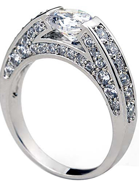 复古宫廷式拱桥形水晶女克拉戒指