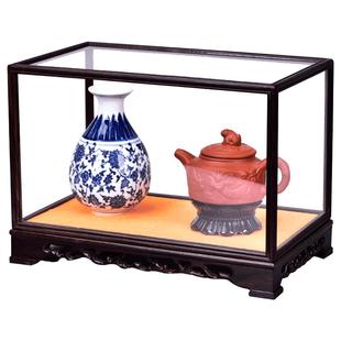 红木雕紫檀佛像底座雕刻工艺品玻璃罩古董展示防尘罩实木摆件定制