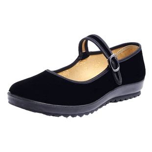 赛格鞋类旗舰店老北京平绒女士布鞋女夏透气金丝绒服务员鞋子正品