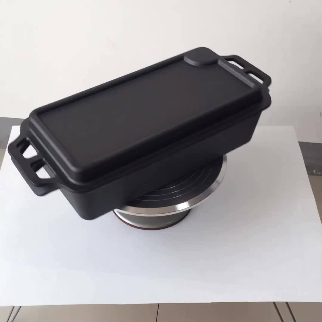 Christmas Cookware Pot Seasoned Cast Iron Rectangular Large Turkey