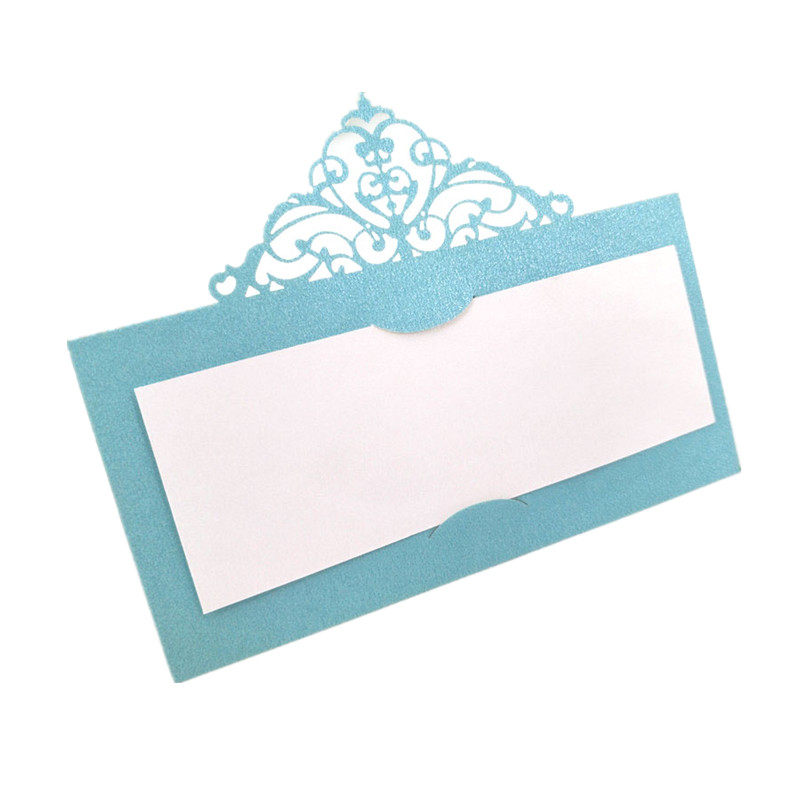 婚庆生日结婚桌牌婚宴桌卡台卡婚礼创意镂空皇冠席位卡座位卡30枚