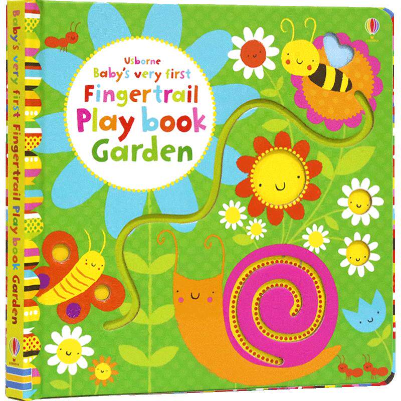 Usborne 原版英文 Baby's very first Fingertrail Play book Garden尤斯伯恩图书英语绘本翻翻单词纸板书触摸早教启蒙洞洞书0-3岁