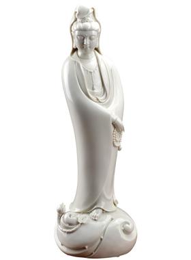 戴玉堂陶瓷摆件《提珠观音观世音菩萨》林建平佛像客厅款艺术品