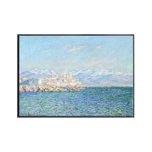 蔚蓝海岸莫奈抽象装饰画客厅油画横幅画餐厅玄关壁画卧室挂画墙画