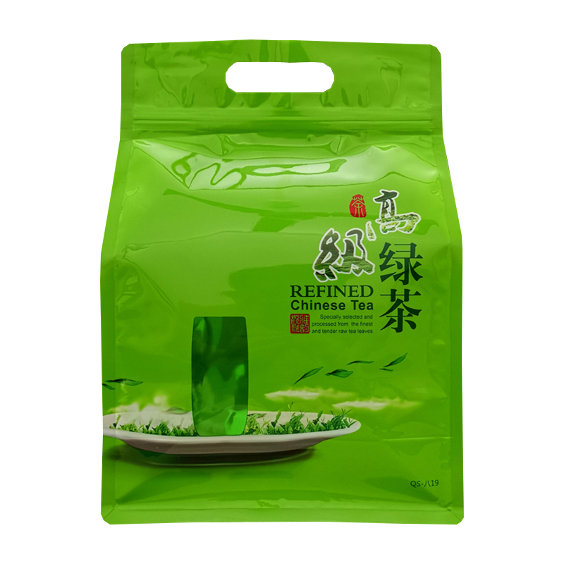 绿茶包装袋八边封铝箔袋一斤装茶叶封口袋250g自封袋散茶袋密封袋