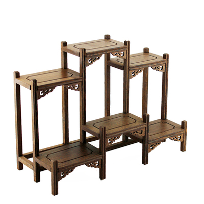 红木小博古架小型多宝阁鸡翅木茶具架紫砂壶盆景古玩摆件展示架子