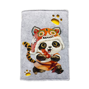 成都熊猫文创原创生肖图案羊毛毡活页本可拆卸手账笔记本学生文具