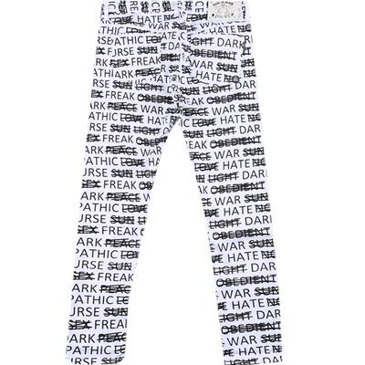 DEVIL NUT潮牌 涂改口号迷彩 超紧身水洗 男款 牛仔裤   BIB  AFV