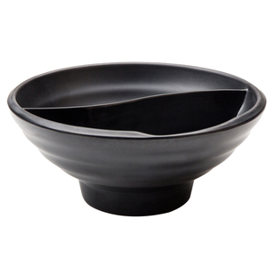 密胺仿瓷塑料餐具两格饭碗分边碗拌面碗双拼碗双格圆碗鸳鸯碗商用