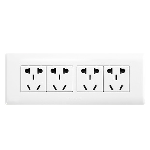 飞雕开关插座118型二位五孔组合模块白色暗装家用墙壁面板长方形