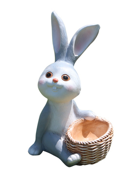 卡通兔子花盆户外摆件公园仿真