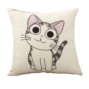 薄款四季卡通抱枕套沙发靠垫办公室腰靠床头靠背汽车不含芯40x40