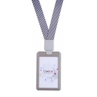 卡富仕插卡式员工牌胸牌厂牌吊牌挂牌带条纹挂绳证件卡套门禁卡套识别证伸缩挂脖带子定制工作证工作牌胸牌套