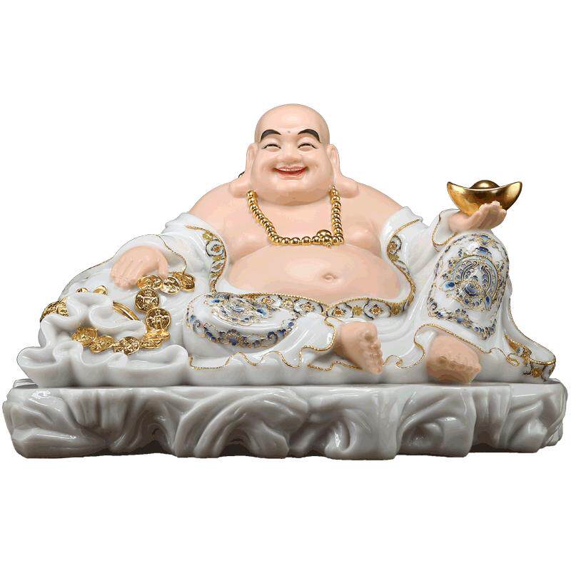 珐琅彩玉石弥勒佛像弥勒菩萨