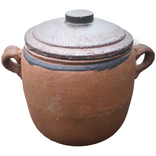 老式粗陶煨汤瓦罐家用明火燃气商用炖锅陶罐吊子耐高温手工土砂锅