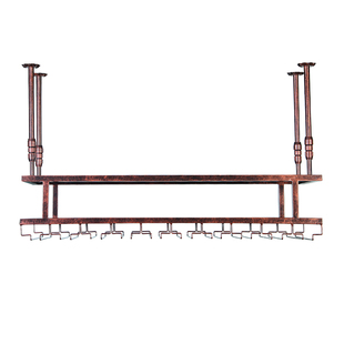 酒吧台倒挂高脚杯架双层悬挂吊杯架葡萄酒架红酒杯架家用摆件装饰