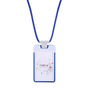 卡富仕双面防消磁铝合金卡套证件套抗干扰金属工作证带卡夹圆绳挂绳门禁卡套胸卡工牌考勤卡套员工厂牌定制作