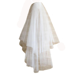 领证登记小头纱拍照道具短款新娘主婚纱头饰简约求婚法式高级白色