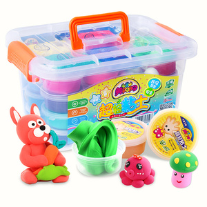 超轻粘土24色儿童橡皮泥彩泥太空水晶黏土女孩手工沙玩具套装