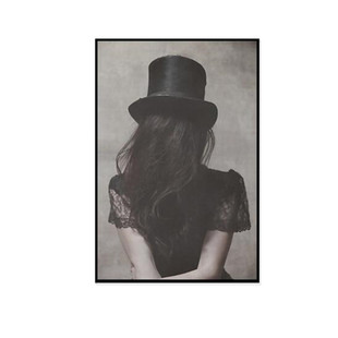 北欧简约沙发背景墙装饰画客厅挂画卧室床头餐厅壁画黑白人物背影