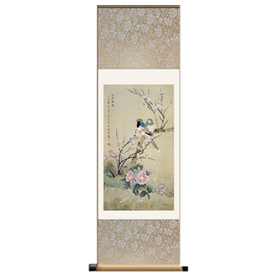 喻继高 江南春晓工笔花鸟画丝绸字画卷轴画客厅装饰酒店茶楼壁画