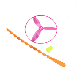 塑料飞天仙子发光竹蜻蜓带灯飞盘陀螺手推飞碟创意幼儿园儿童玩具