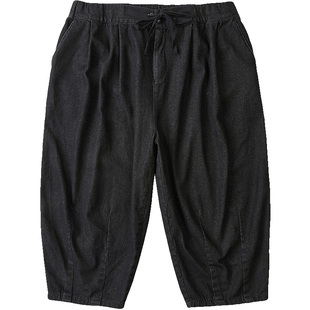 韦恩泽维尔加肥加大春夏大码简约嘻哈牛仔裤长裤阔腿裤男6329