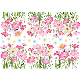 包邮进口双面玻璃贴纸移门飘窗花贴画瓷砖装饰贴环保防水自粘贴画