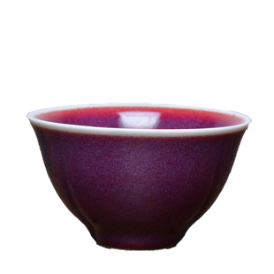 【惜福品】台湾三希陶瓷茶具早期茶杯 钧窑紫钧杯仿晓芳窑~微瑕品