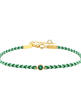 thisness圆形绿锆石双色幸运手链