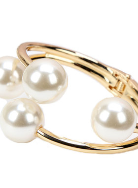 个性时尚夸张女潮人珍珠欧美手镯
