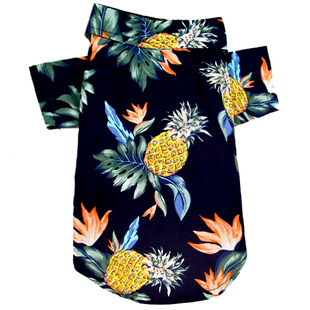 夏天薄款宠物猫咪衬衫印花泰迪博美柯基衣服夏装可爱夏威夷防晒服