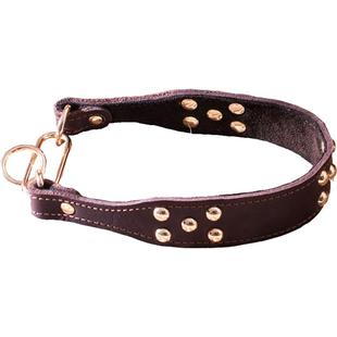 灵缇犬格力犬用不锈钢项圈/脖套/细狗猎犬铆钉活口牛皮脖圈0