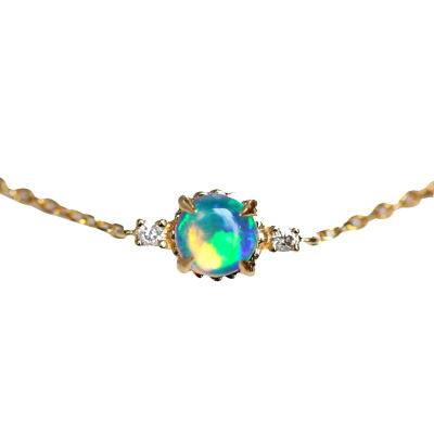 澳洲欧泊天然欧泊钻石手链