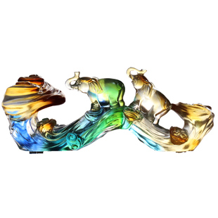 琉璃如意摆件吉象如意居家客厅装饰招财工艺品送老板亲人好友礼物