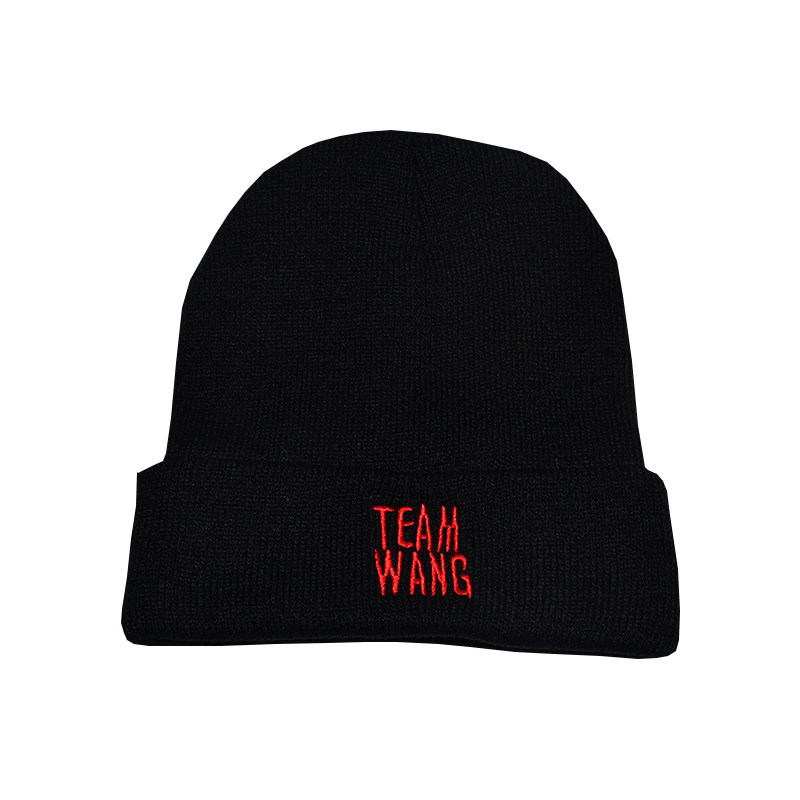 韩版街舞3王嘉尔同款帽子秋冬新款TEAM WANG针织帽保暖毛线帽潮女