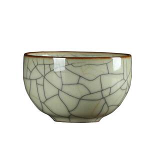 青瓷王文大师龙泉手工杯传世哥窑品茗杯陶瓷冰裂主人杯龙泉窑单杯