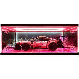 LYB适用乐高保时捷911RSR展示盒42096积木模型透明防尘罩式亚克力