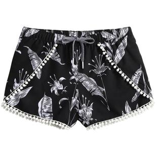 盖浪夏季女士速干宽松沙滩裤情侣印花海边蜜月度假短裤泳裤温泉裤