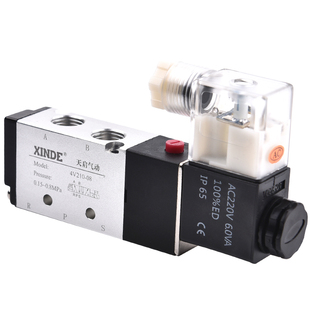 电磁阀4V210-08二位五通换向阀DC24V AC220V可替代AIRTAC亚德客