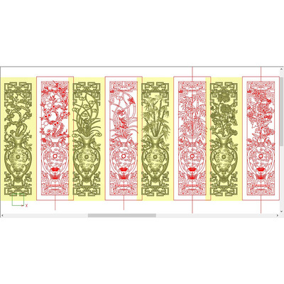 精雕图梅兰竹菊花鸟博古花瓶镂空透雕灰度图木雕图浮雕图 F3649