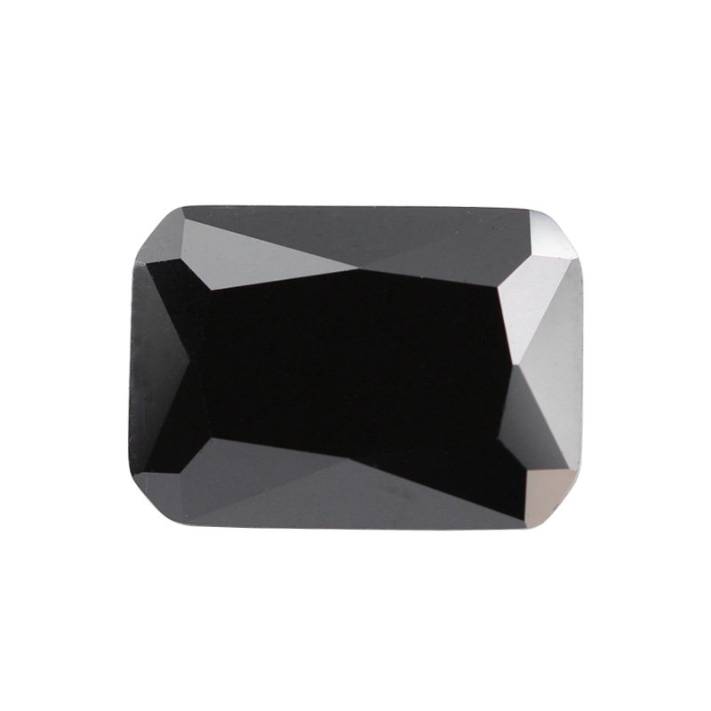 天然黑尖晶戒面裸石尖底 长方形倒角黑色宝石主石戒指吊坠配饰DIY