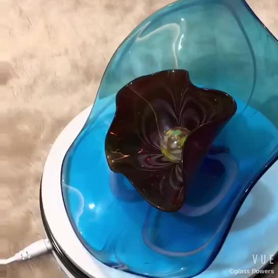 Decorative Flower Hand Blown Art Hanging Murano Glass Flower Wall Plate