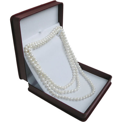 双多层项链近圆混彩粉紫天然珍珠