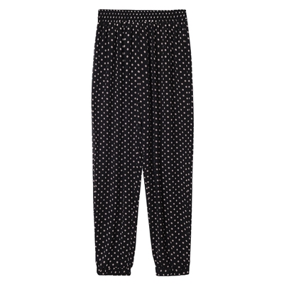 波点薄款垂感雪纺阔腿裤宽松裤子