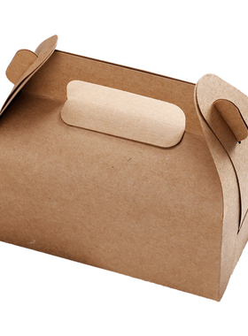 大号手提西点盒 蛋糕盒 慕斯盒 甜品打包盒蛋挞盒 350g牛皮纸盒