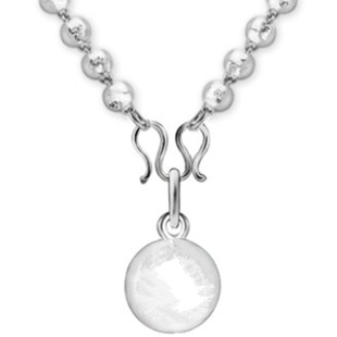 正品999纯银圆珠吊坠白银女项链圆珠子毛衣链男士白银佛珠链包邮