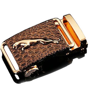 豹头自动扣头 男士皮带头高档合金裤带头 青年金色腰带头配3.5带