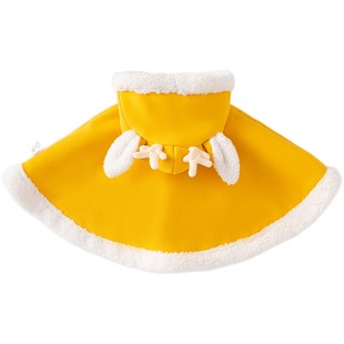 婴儿披风斗篷秋冬外出防风连帽冬季宝宝挡风披肩加绒加厚冬装外套