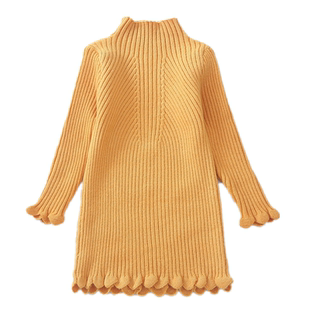 2025新款加绒加厚女童毛衣小中大童韩版中长款修身套头针织打底衫